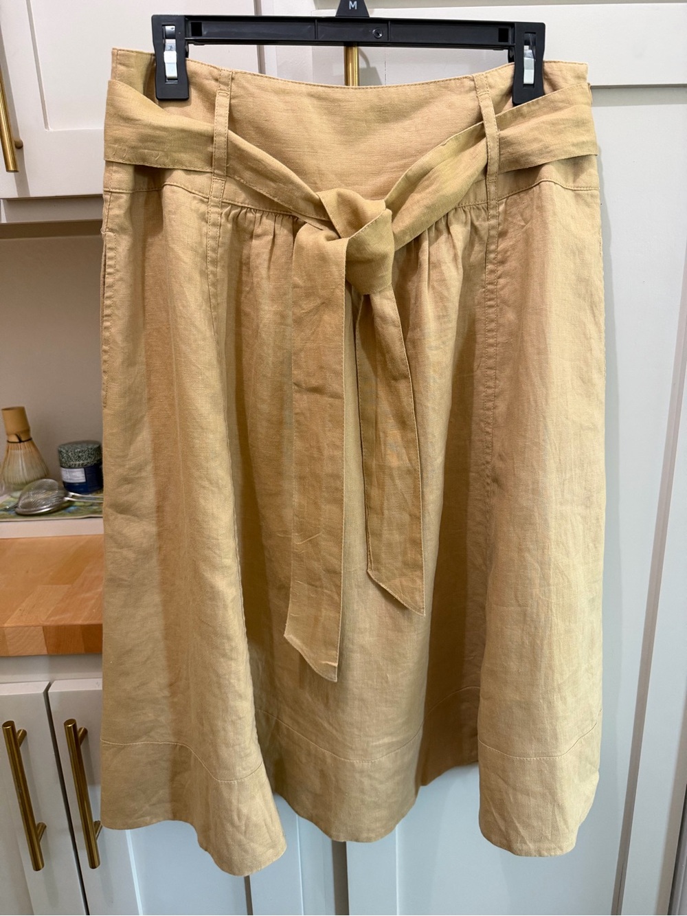 Jones New York Beige Tie-Waist A-Line Skirt